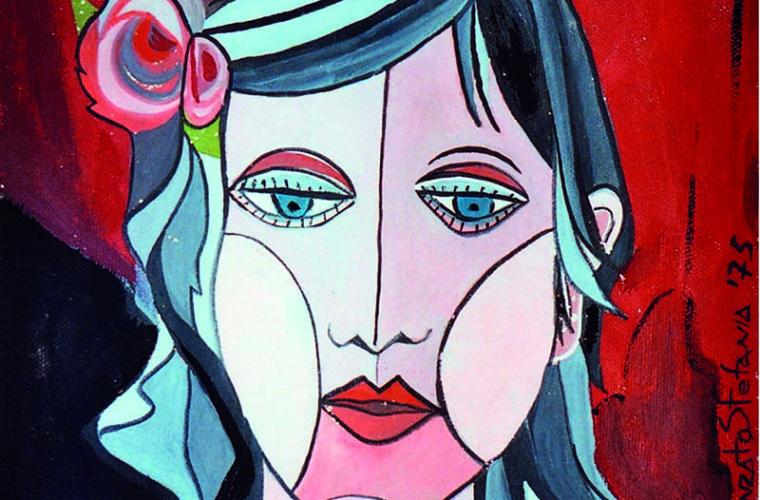 1975 Fior di donna, tempera su cartoncino, cm. 30x70