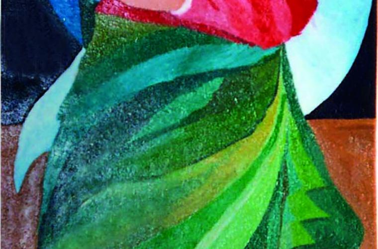1982, Pensieri a onde, olio su tavola, cm. 130x50